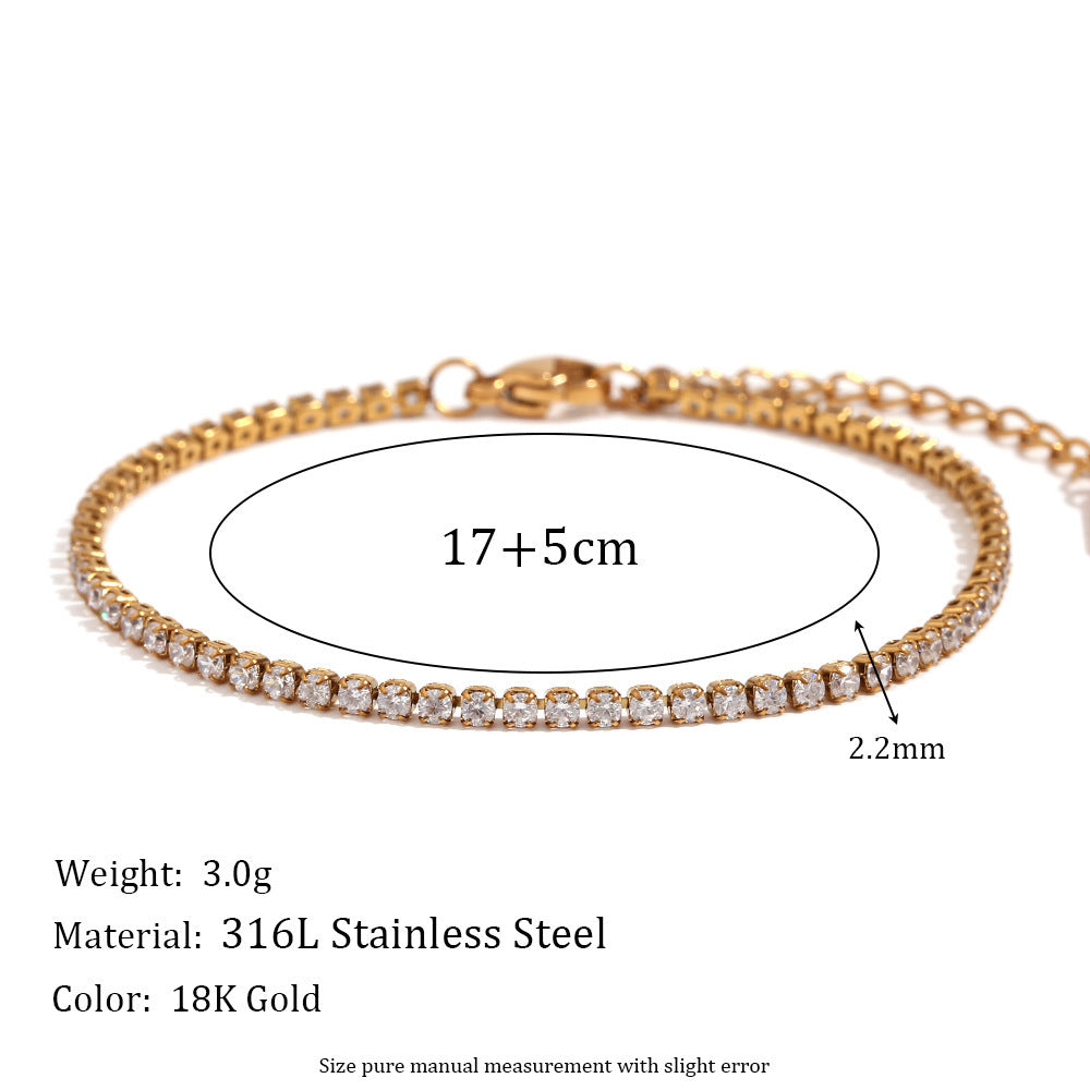 Stainless Steel 2mm Savi Tennis Bracelet