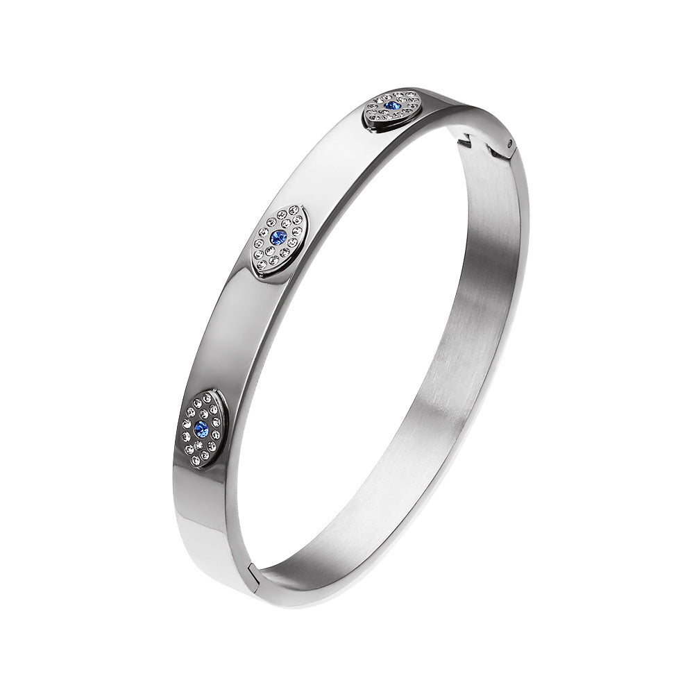 Stainless Steel Evil Eye Bangle